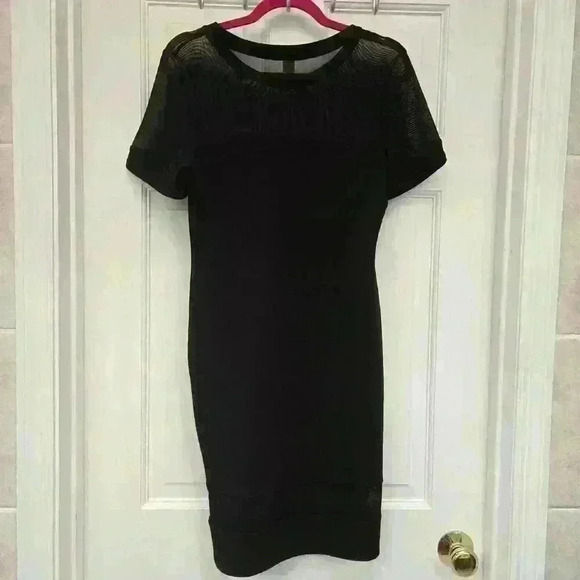 Bozzolo Women's Black Chest See Through Dress,Large - Picture 5 of 5